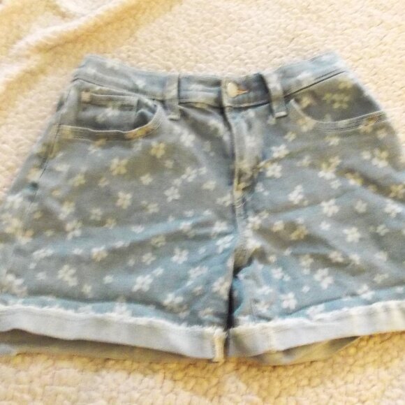 Old Navy Floral Midrise Jean Denim Shorts Size Teen 14 - Picture 1 of 3